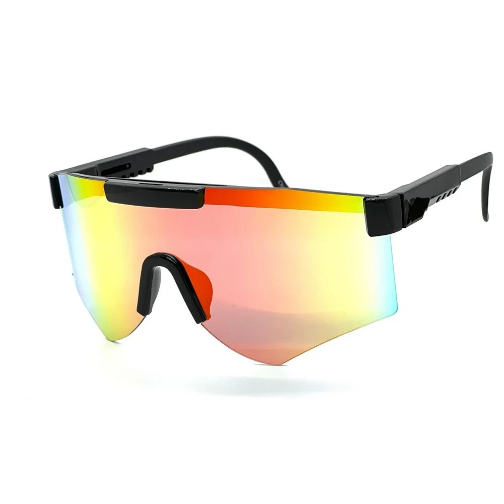 Oversized One Piece Blade Sports Shield Rimless Cycling Sunglasses Mirror Lentes